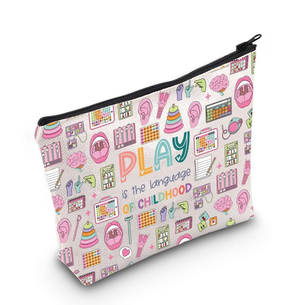 6976 Speech Language Pathologist Makeup Bag Speech Therapist Gift Play Is